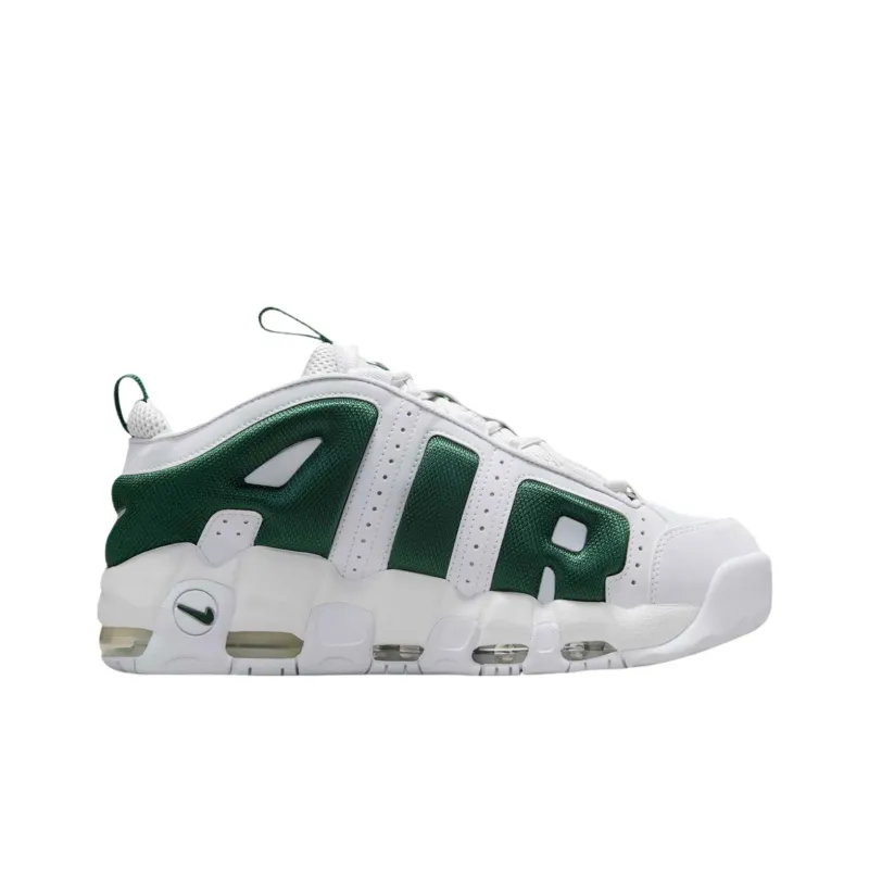 Nike Air More Uptempo Anti Slip Wear Resistant Low Top Vintage Basketball Shoes Unisex White Green-1