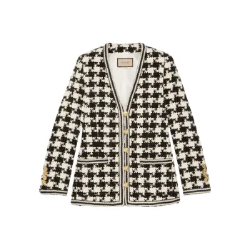 GUCCI Houndstooth-pattern Chenille Jacket