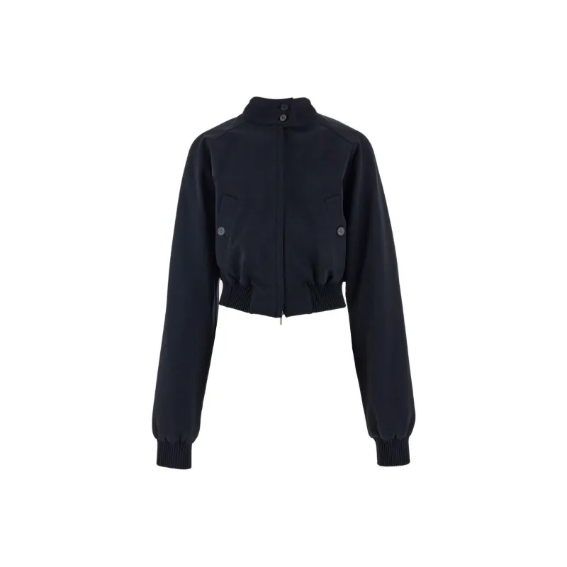 Ferragamo Cropped Zipped Bomber Jacket-0