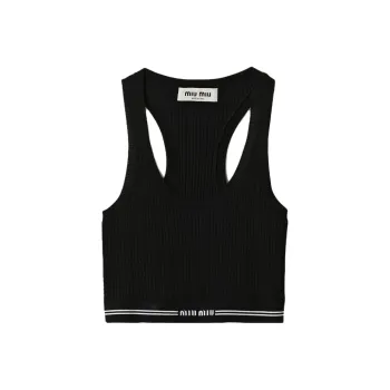 MIU MIU Tank Tops Women's Black