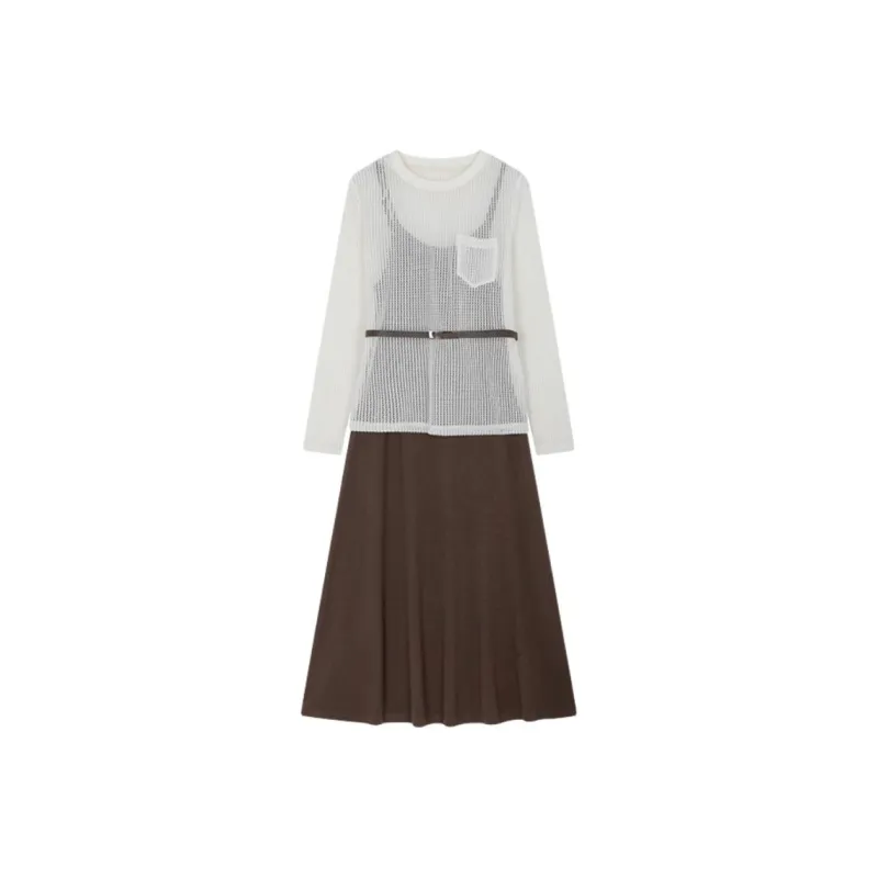 Mo Han Yi Mei Skirt Set Women's Coffee-0
