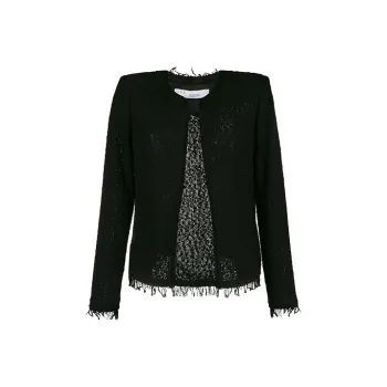 IRO NIGHT Shavani Crewneck Fringed Jacket