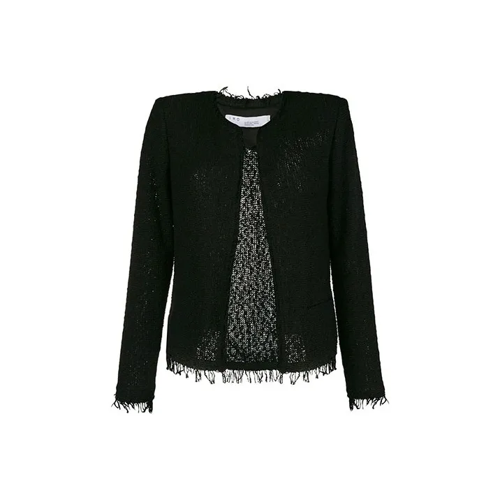 IRO NIGHT Shavani Crewneck Fringed Jacket-0