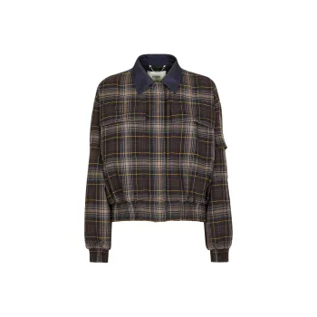 FENDI Checked Cropped Bomber Jacket