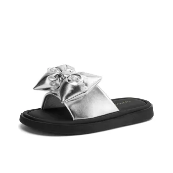 DAPHNE Leather Patchwork Quiet Slide Slippers Women's