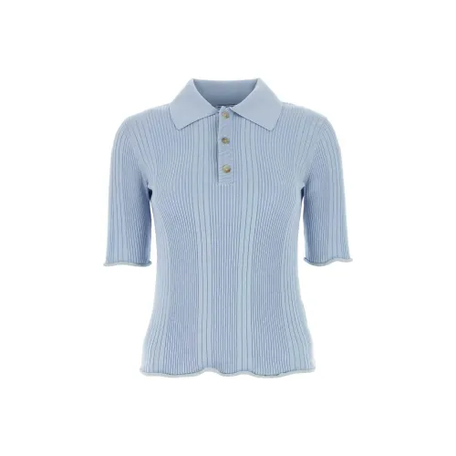 Bottega Veneta Short-Sleeved Knitted Polo Top