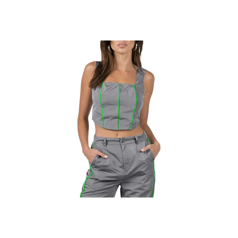 PRINCESS POLLY ELFRIDA TOP Camisole Women's Gray/Gray-0