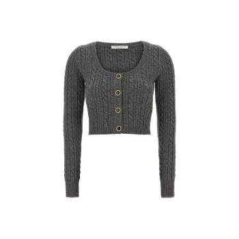 Alessandra Rich Knitted Cropped Cardigan
