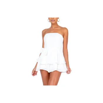 PRINCESS POLLY THE ROLLA ROMPER Bodysuits Women's WHITE/White