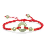 Peaceful Buckle Moist Jade Bracelet (Red)-Lake Water