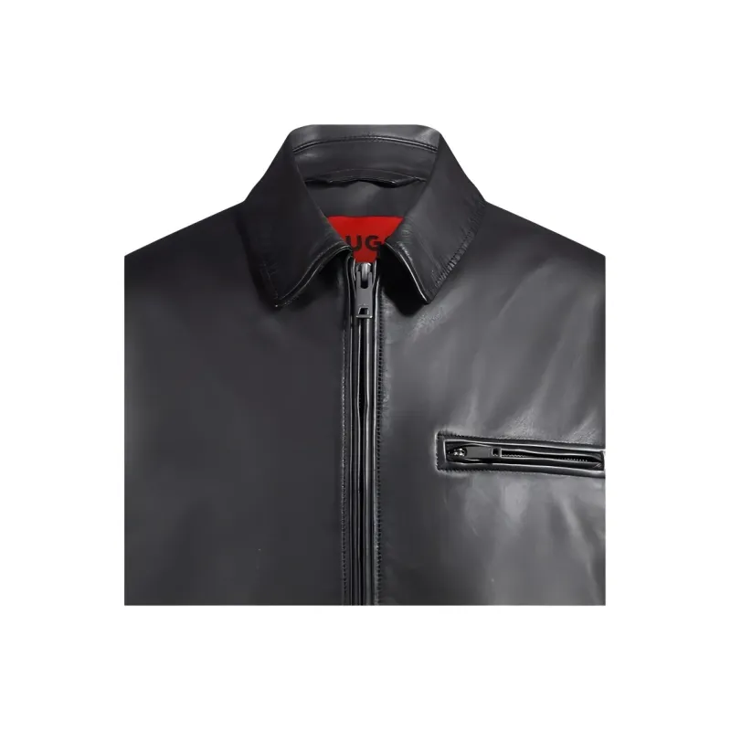 HUGO BOSS Zip up Leather Jacket-4
