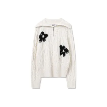 LILY Knitwear Women's 604 Ecru