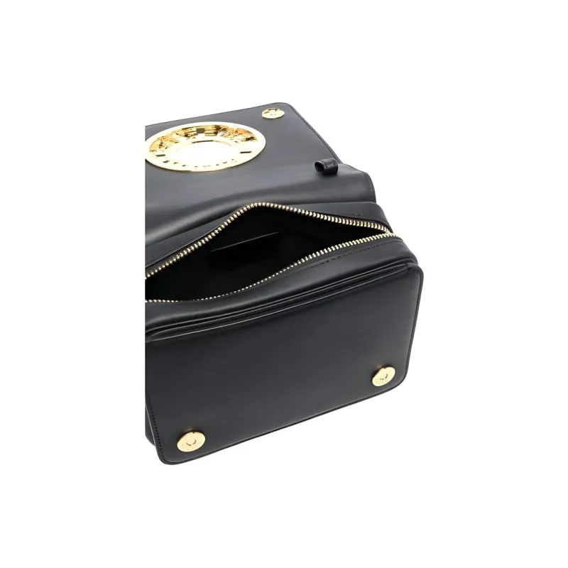 KARL LAGERFELD Calfskin Shoulder Bag, Crossbody Bag Women's Black/Gold-4