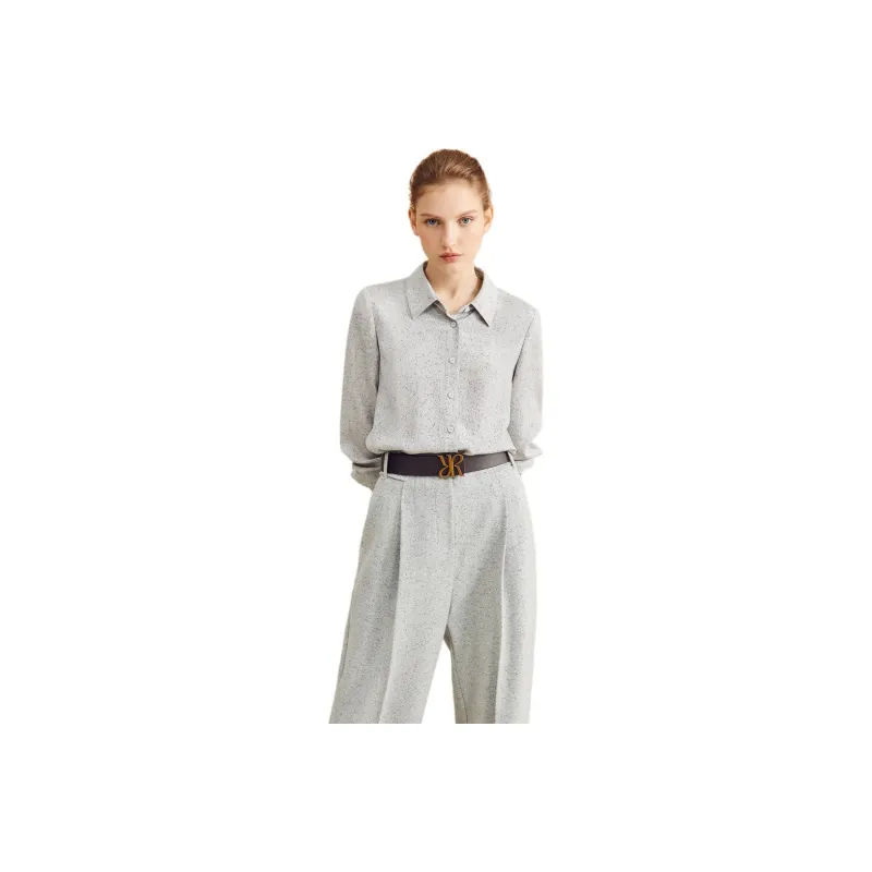 Yiner Shirt Women's Light Silver Gray-0