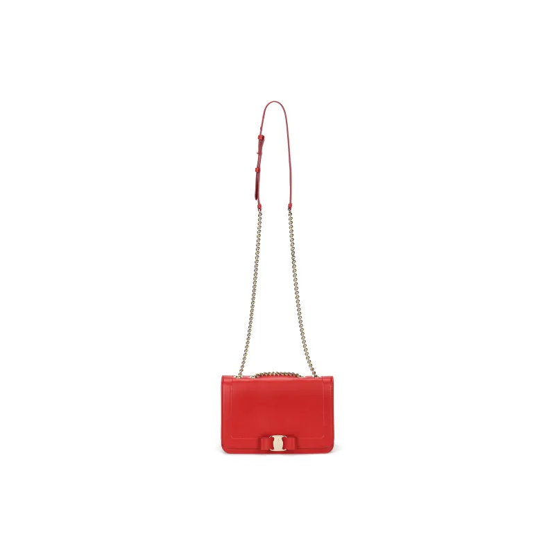 FERRAGAMO Leather Crossbody Bag, Shoulder Bag Regular Women's Red-0
