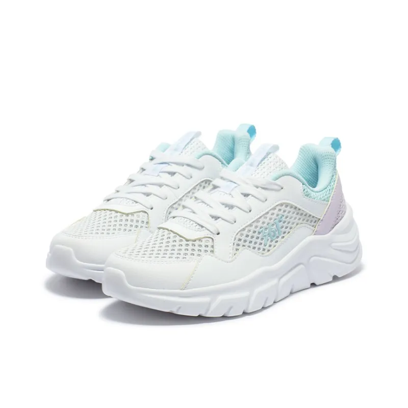 361° Anti Slip Wear Resistant Low Top Casual Shoes Women's White Blue-3