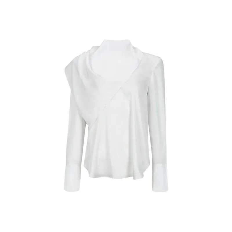 YCH FW24 SCARF DETAILED BLOUSE Shirt Women's White/White-0
