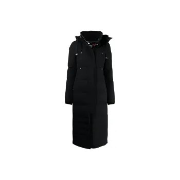 Moose Knuckles FW21 Solid Color Hooded Long Down Jacket Women's Black
