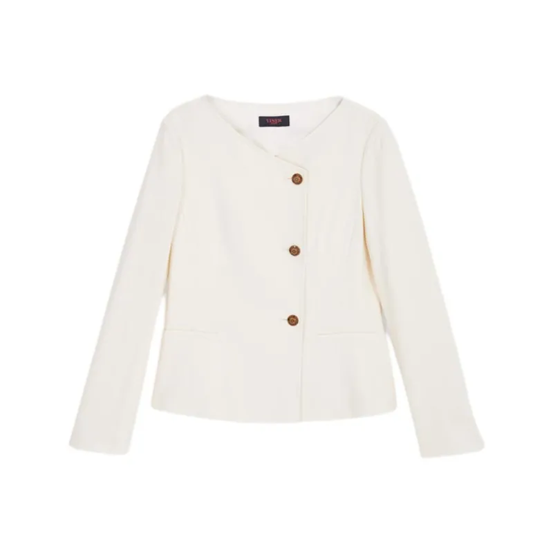 Yiner Jackets Coats Women's Cream White-0