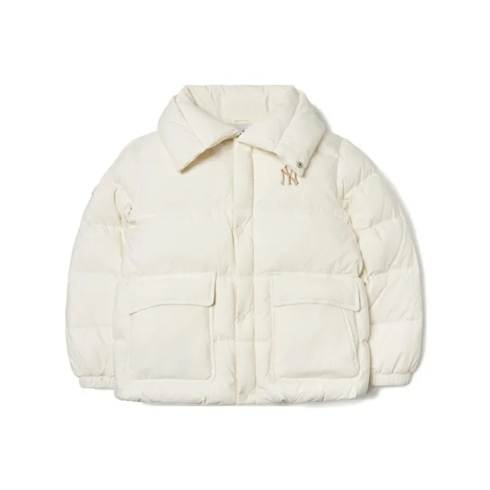 MLB New York Yankees Down Jackets Women's Ivory White-0