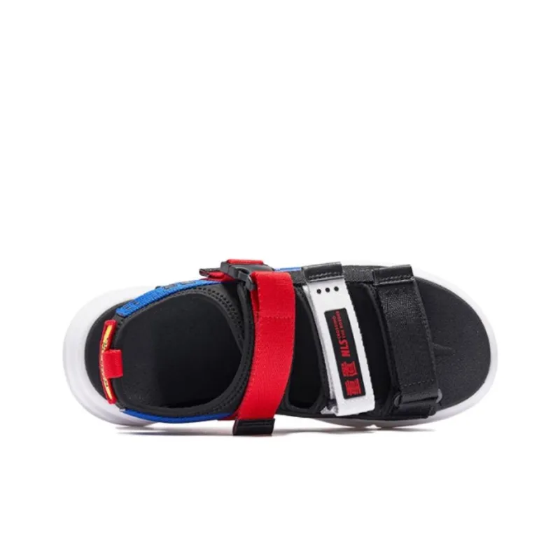 QIAODAN Sports Sandals Men's White Red Blue-3