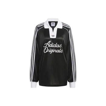 Adidas Originals LONG SLEEVE SOCCER JERSEY Polo Shirt Women's Black