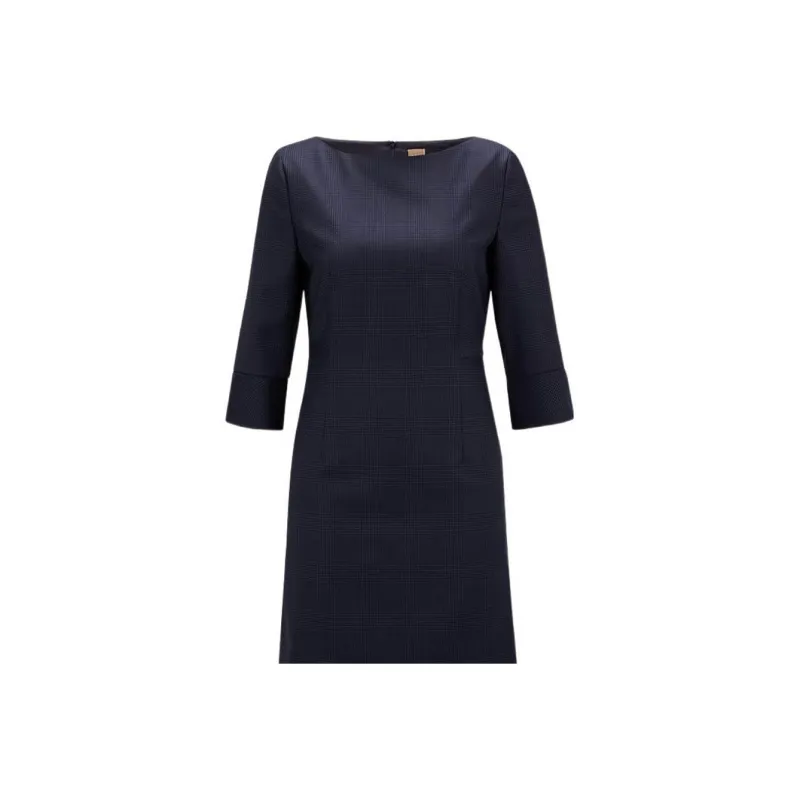 HUGO BOSS Long Sleeved Dresses Women's Dark Blue-4