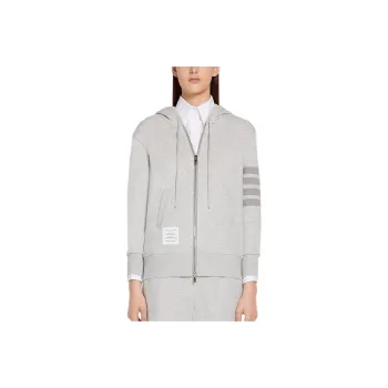 THOM BROWNE 4 Bar Striped Zipped Hoodie