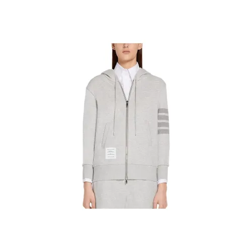 THOM BROWNE 4 Bar Striped Zipped Hoodie