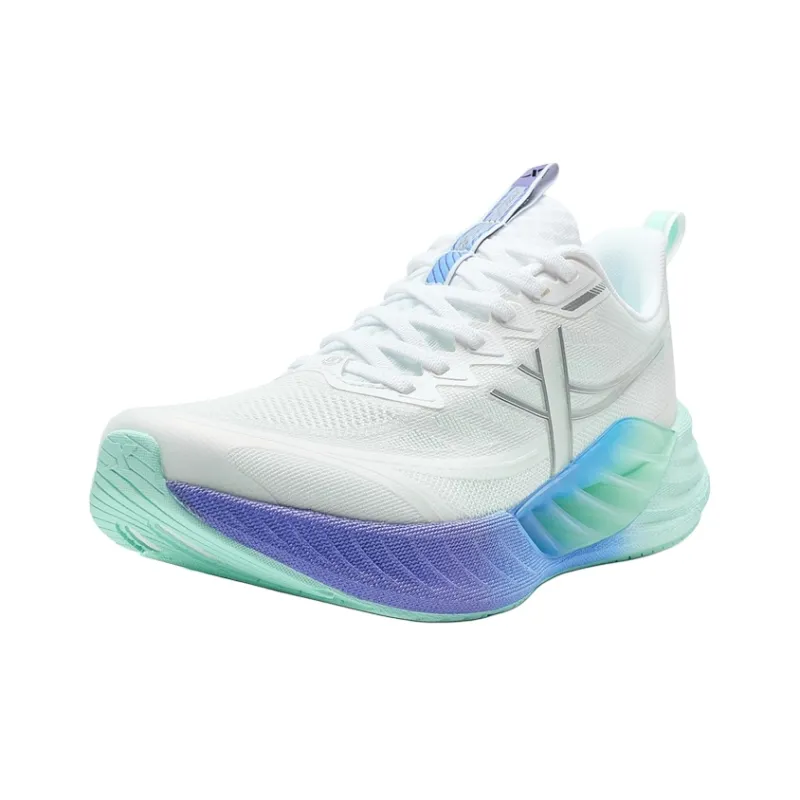 XTEP Hydrogen Wind 8.0 Rebound Support Breathable Low Top Training Sprint Running Shoes Men's Classic White Silver-1