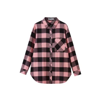 SHUIYUNJIAN Shirt Women's Pink Checkered