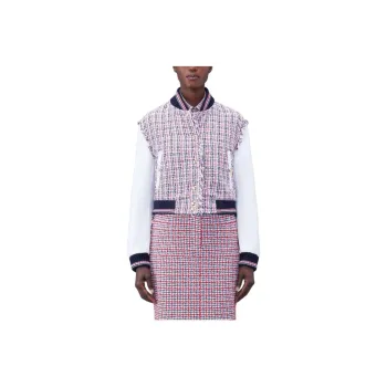 THOM BROWNE RWB stripe Panelled Bomber Jacket