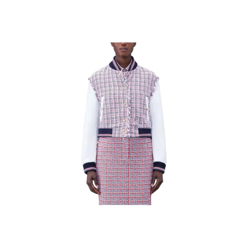 THOM BROWNE RWB stripe Panelled Bomber Jacket-0