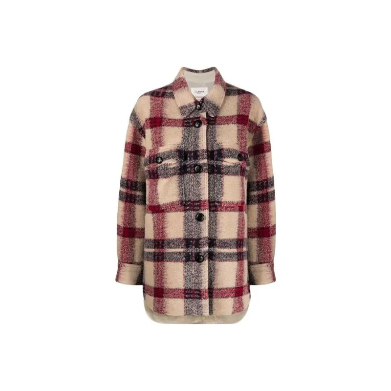 ISABEL MARANT ETOILE Harveli Checked Button fastening Coat-0