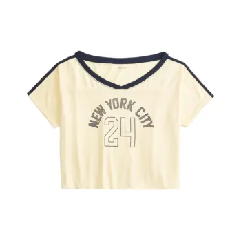 Hollister Drop Shoulder Sleeve T Shirt Women's Yellow