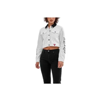 GUESS Originals X Betty Boop Cropped Denim Jacket Jackets Coats Women's White