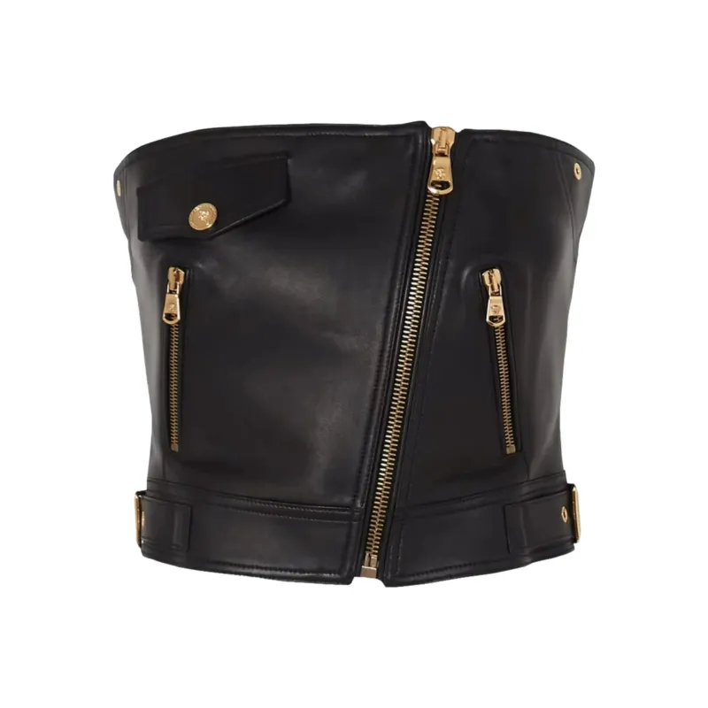 VERSACE Strapless Top Women's Black-0