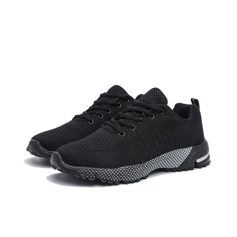 Singing Abrasion Resistant Lightweight Height Increasing Low Top Casual Shoes Unisex Black-2