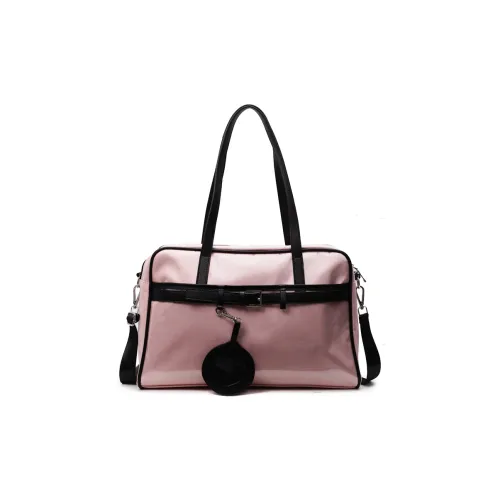 OUZIHUANG Nylon Crossbody Bag Travel Bag Unisex Black/Pink