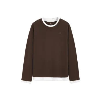 GAP Logo Double Layer Color Block Long Sleeved Minimalist Style Casual Top T Shirt Women's