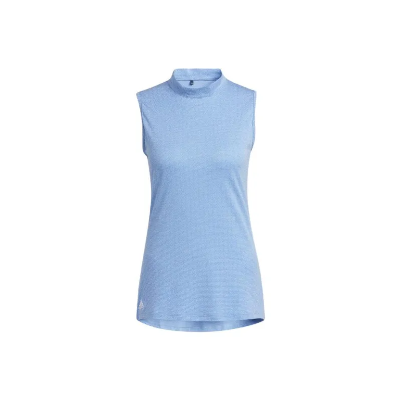 Adidas Essential Golf MOCK NECK Polo Shirt Women's Blue/White-0