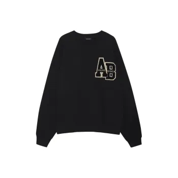Anine Bing Miles Logo Patch Jersey Sweatshirt