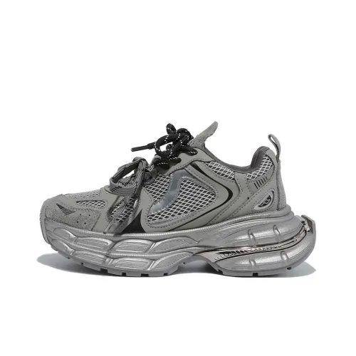ALI THE FOX Breathable And Lightweight Low Top Chunky Sneakers Women's Space Gray