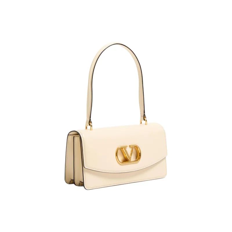 Valentino GARAVANI Bright Calfskin Shoulder Bag Women's Cream White-1