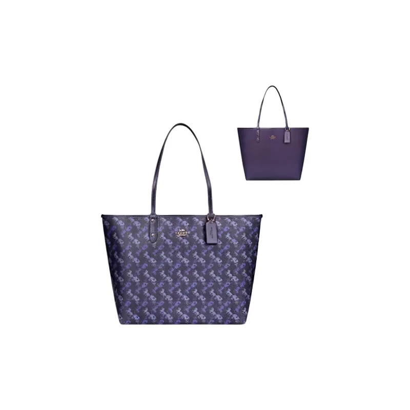 COACH City Leather Tote Bag, Shopping Bag, Handbag, Shoulder Bag Large Size Women's Purple-0