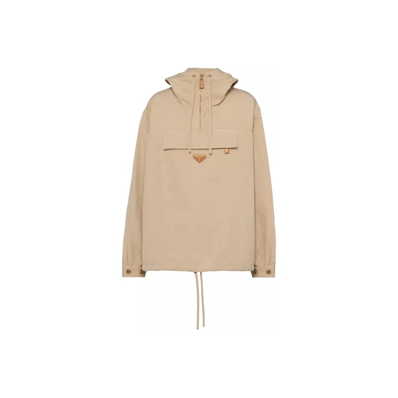 PRADA Triangle logo Cotton Windbreaker-0