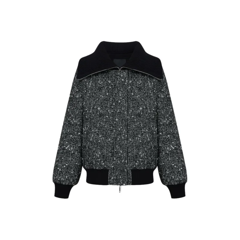 MOCO Jacket Women's Black White Mixed Color-0