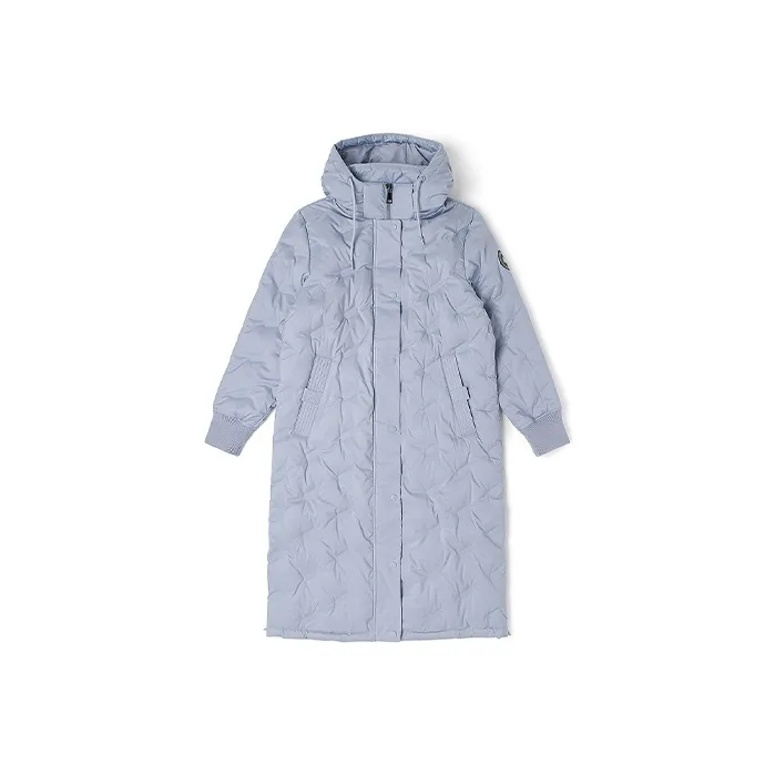 Kappa Solid Color Hooded Long Down Jacket Women's-0