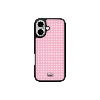 Sopi Leather Material Leather Texture Pink Plaid Phone Cases Compatible With IPhone 16/15 Pro Max/Apple 13/14 Pro/Max