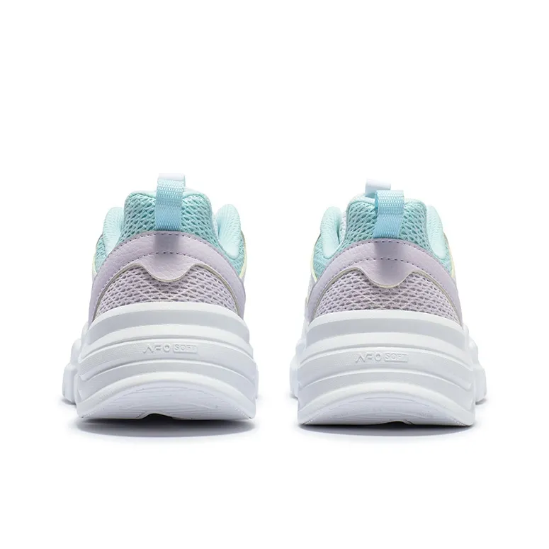 361° Anti Slip Wear Resistant Low Top Casual Shoes Women's White Blue-4